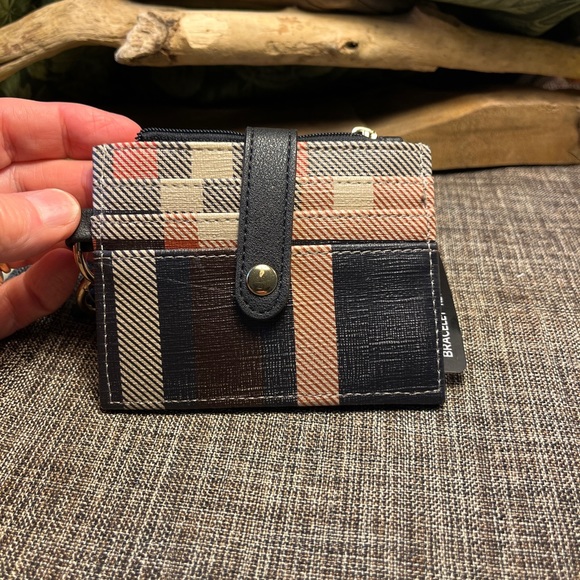 5299-ITT New KeyRing Plaid Print  PU Leather Tassel Clutch Wallet Bracelet - Picture 2 of 11